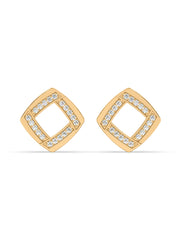 Square Diamond Studs in Yellow Gold_1