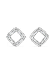 Lab Grown Square Diamond Studs in Gold