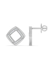 Lab Grown Square Diamond Studs in Gold