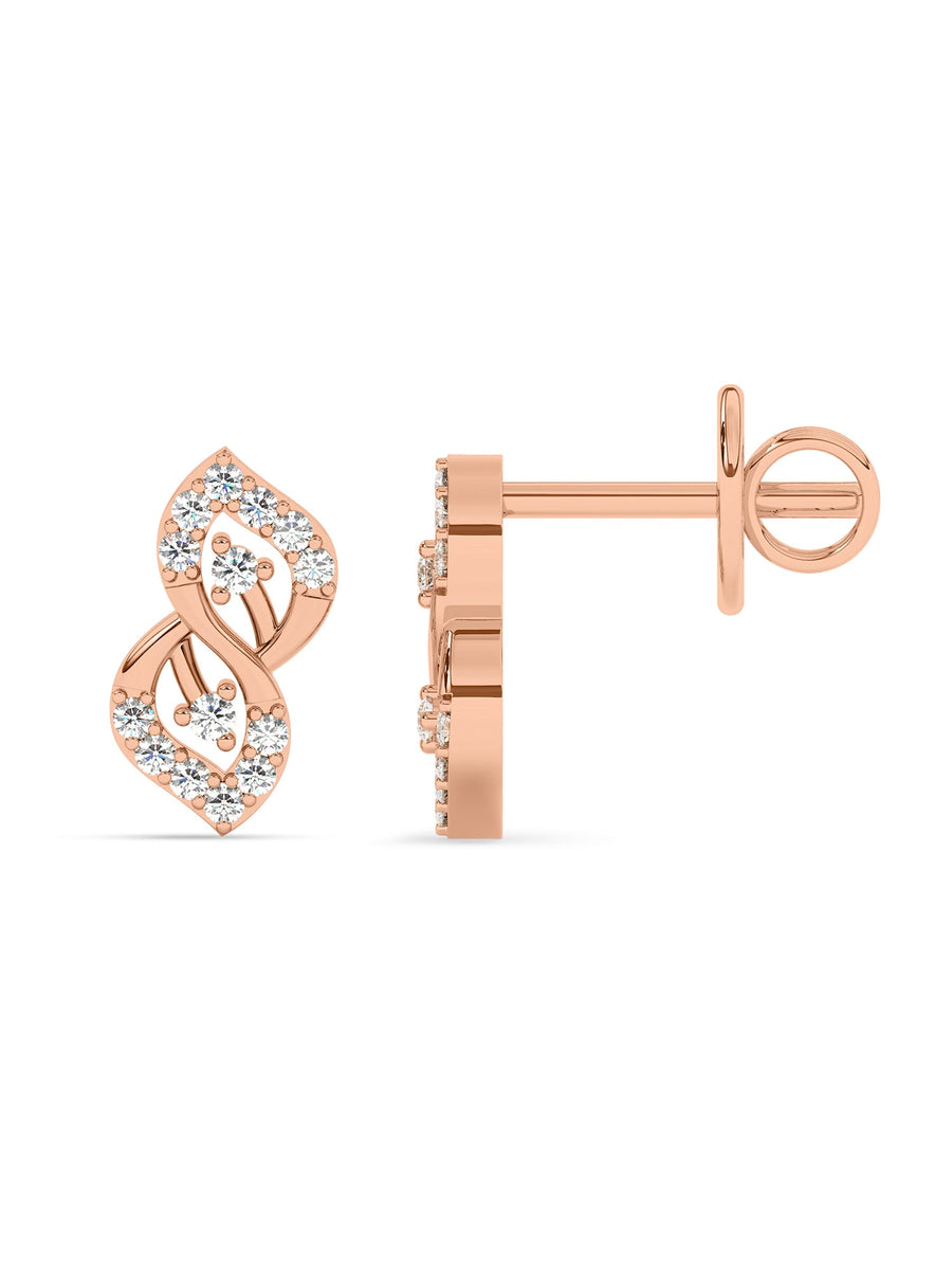 Lab Grown Leafy Affair Diamond Earrings In Gold