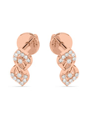 Lab Grown Leafy Affair Diamond Earrings In Gold