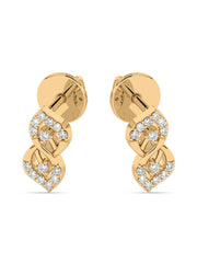Leafy Affair Diamond Earrings In Yellow Gold_3