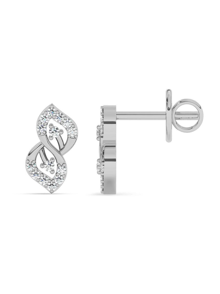 Lab Grown Leafy Affair Diamond Earrings In Gold