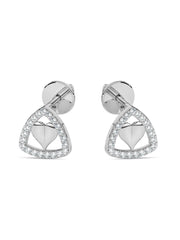 Lab Grown Trillion Heart Diamond Earrings in Gold