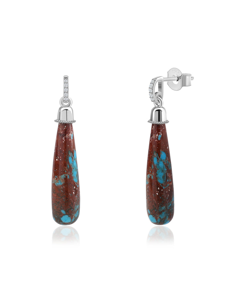 Natural Brown Turquoise Earrings