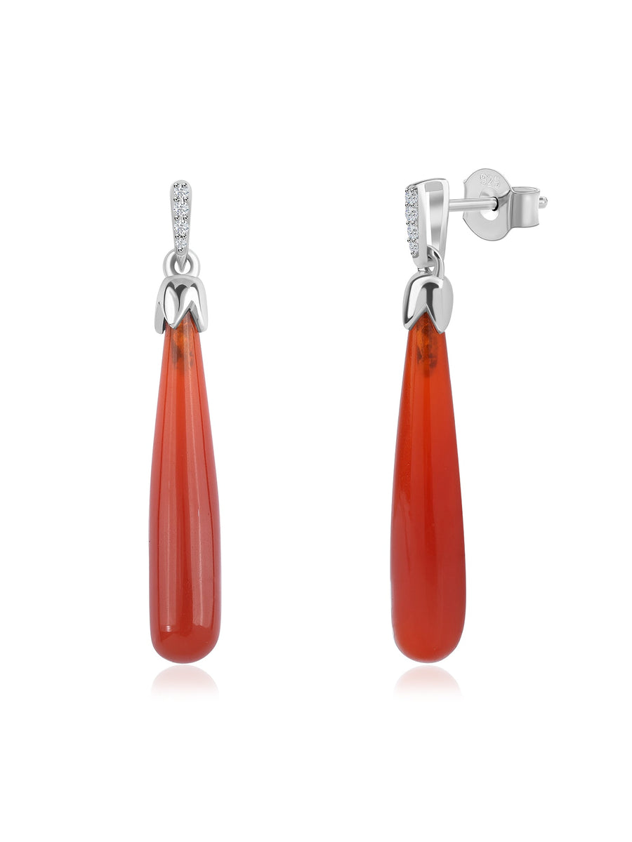 Red Onyx Drop Earrings