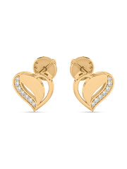 Romance Hearts Diamond Earrings In 14K Gold_2