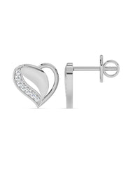 Lab Grown Romance Heart Diamond Earrings In Gold