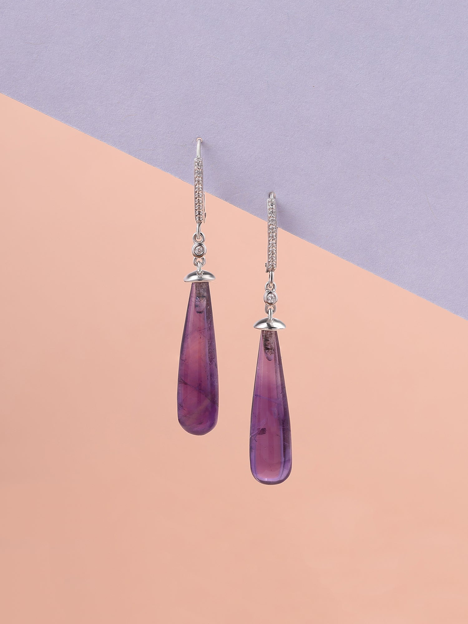 Natural Amethyst Drop Earrings