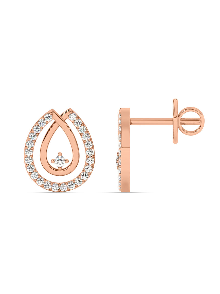 Lab Grown Drop Diamond Earrings In Gold