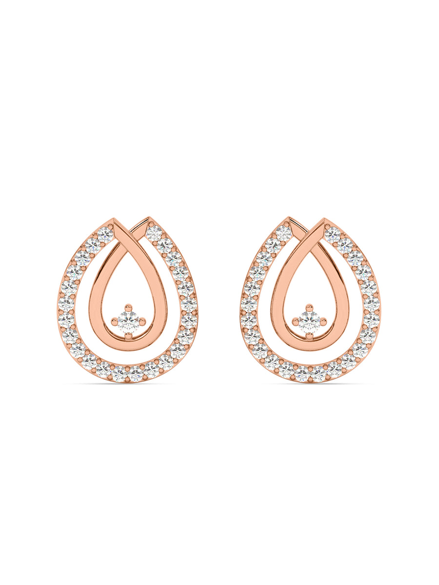 Lab Grown Drop Diamond Earrings In Gold