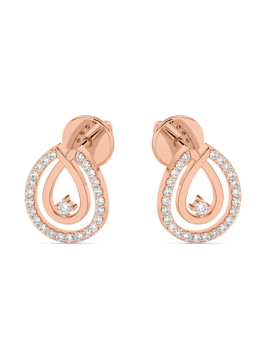 Lab Grown Drop Diamond Earrings In Gold
