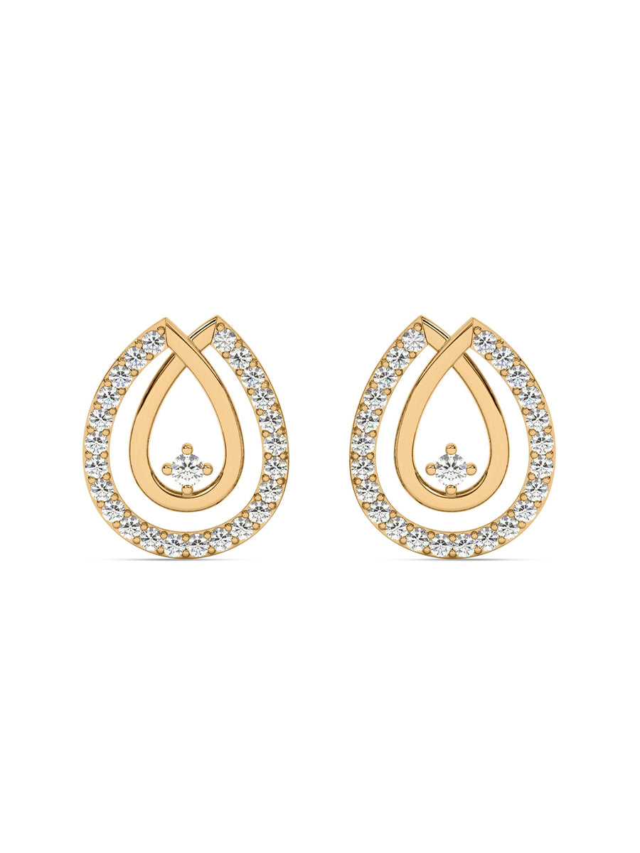 Drop Diamond Earrings In Yellow Gold_3