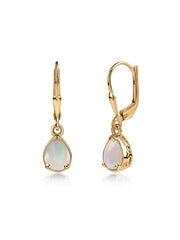Natural Ethiopian Opal Drop Gold Earrings