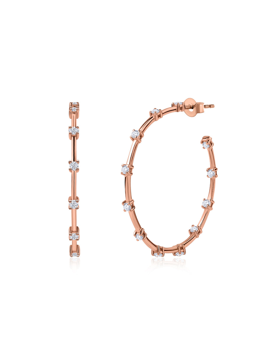 Ornate Big Gold Lab Grown Hoops