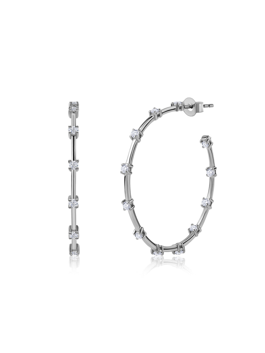 Ornate Big Gold Lab Grown Hoops