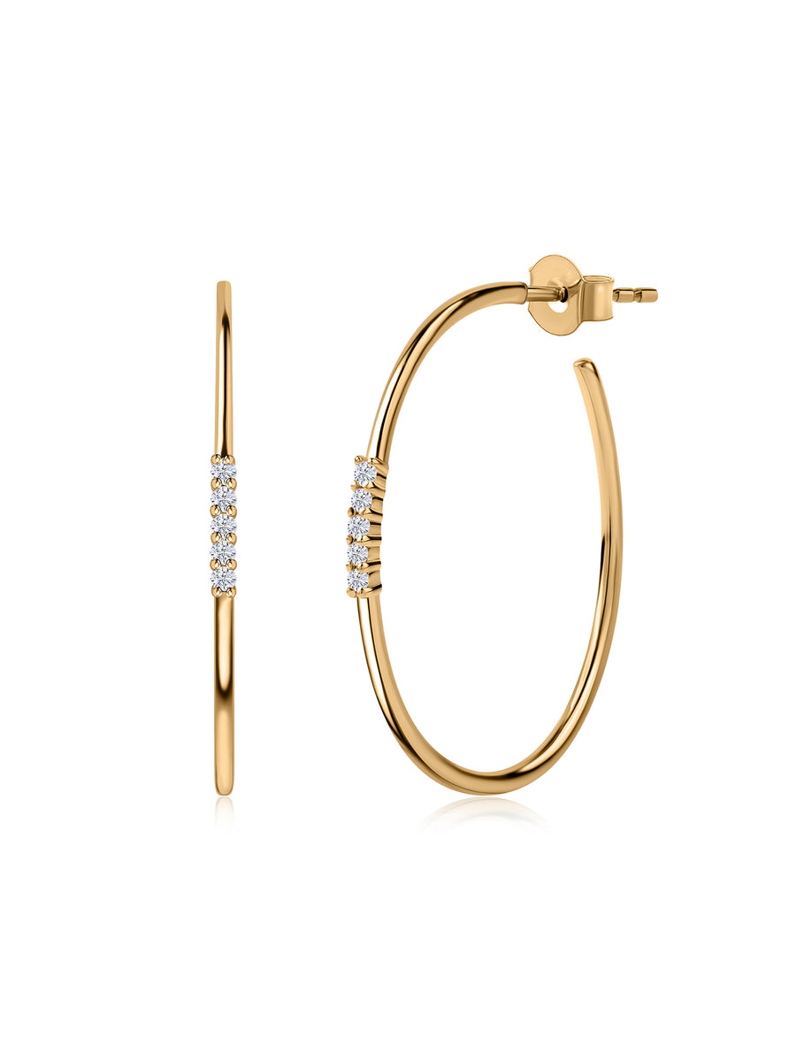 Ornate Sleek Daily Lab Grown Hoops