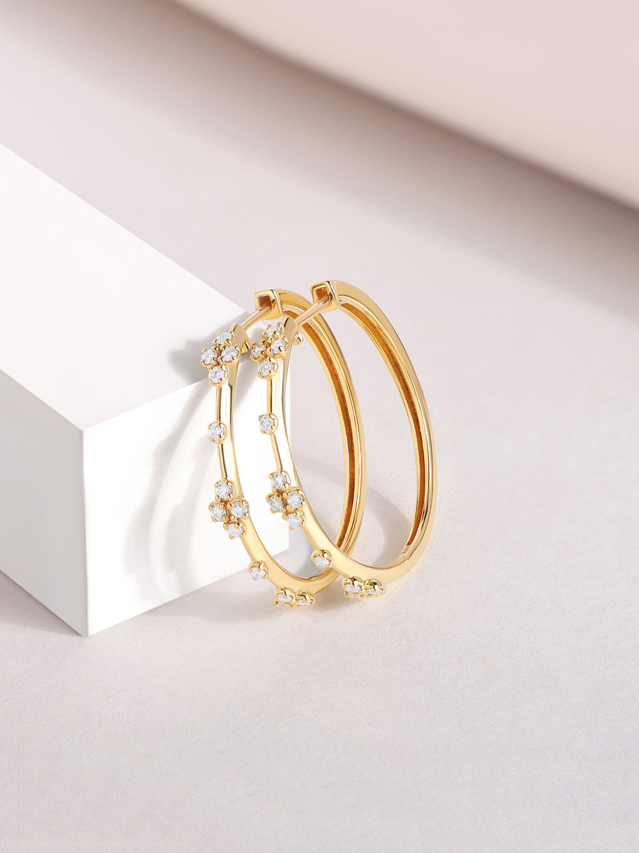 Bold Lab Grown Hoops In Gold