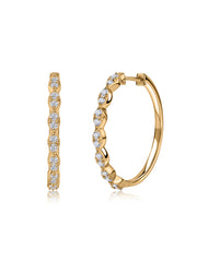 Luxe Lab Grown Linked Oval Hoop Earrings