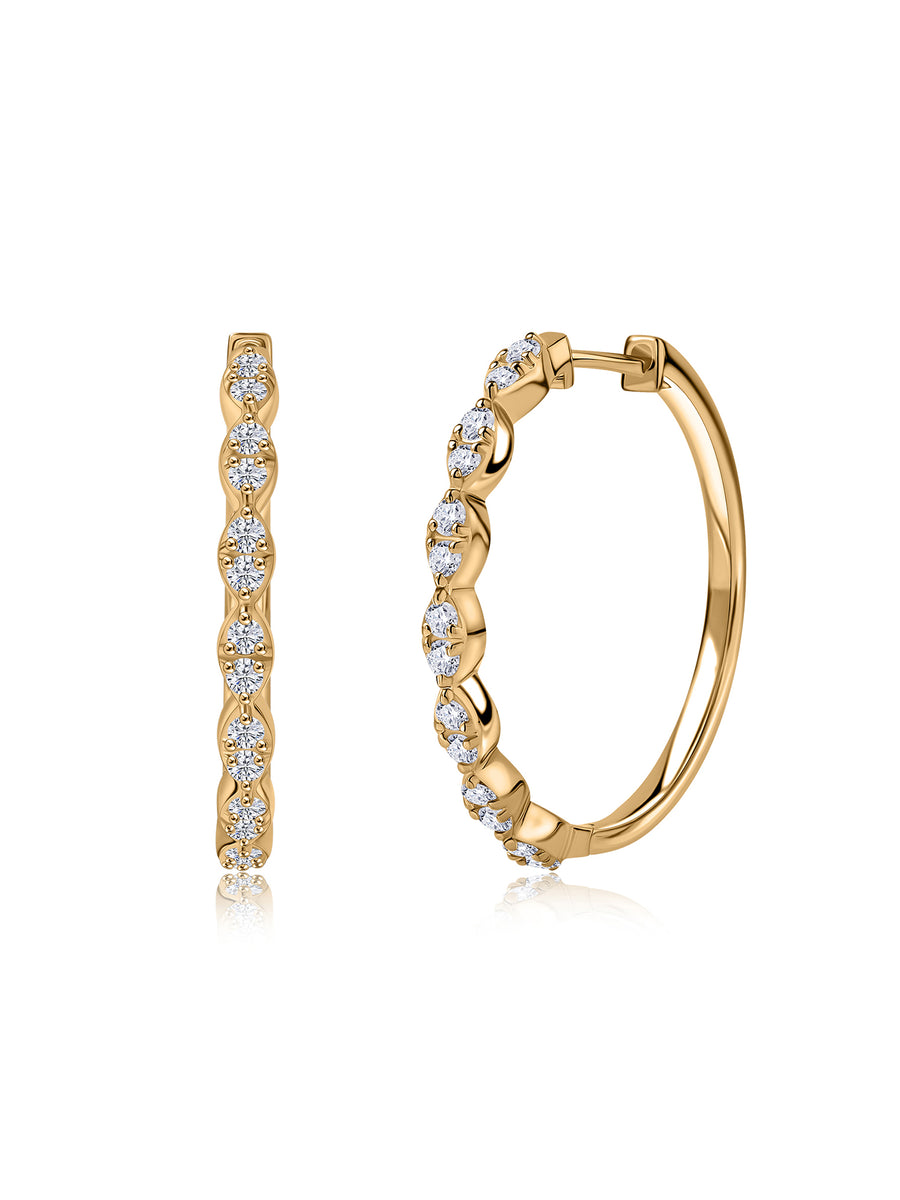 Luxe Lab Grown Linked Oval Hoop Earrings