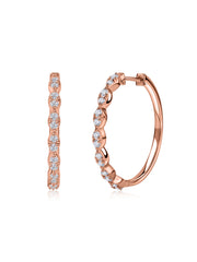 Luxe Lab Grown Linked Oval Hoop Earrings