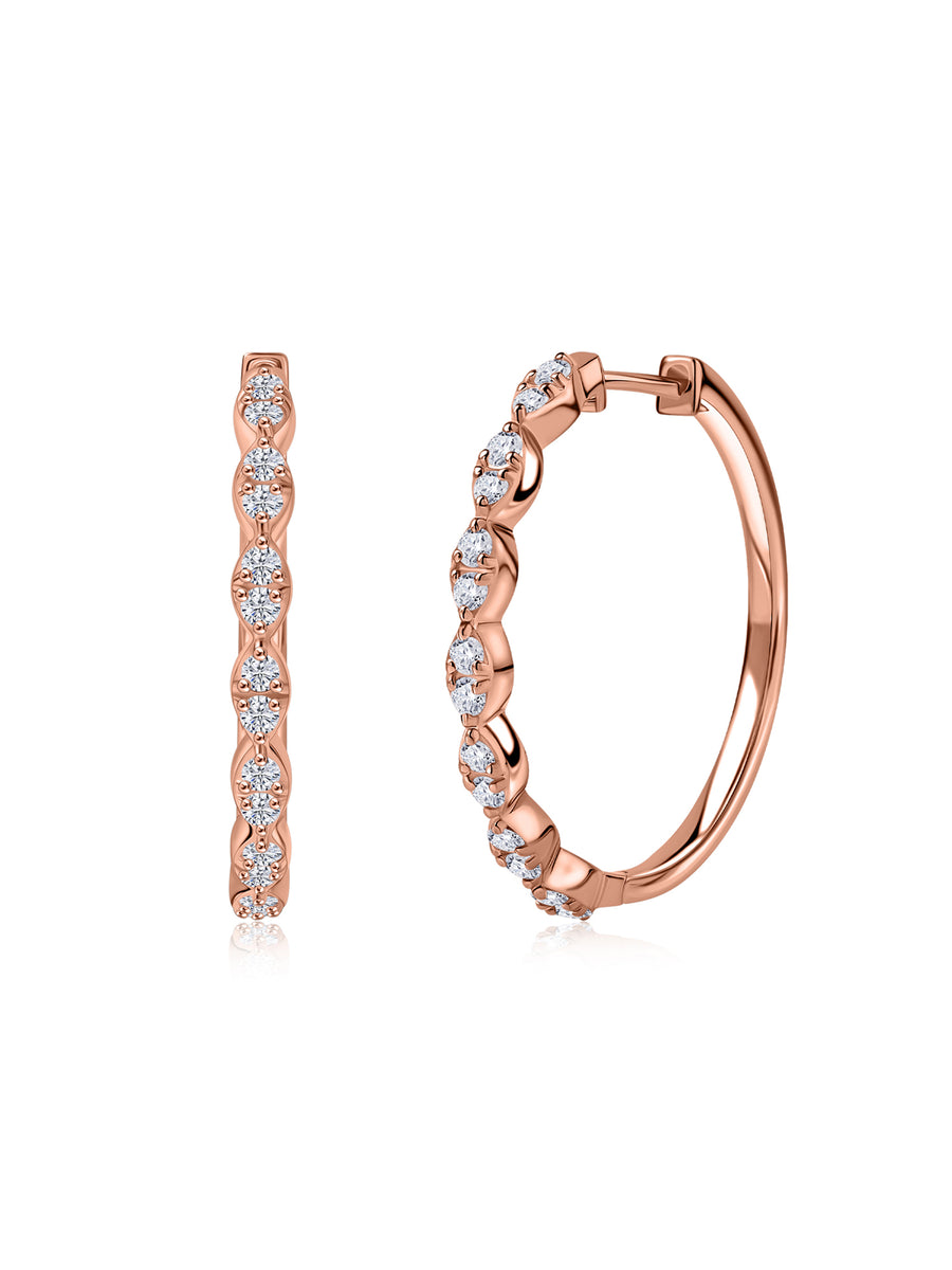 Luxe Lab Grown Linked Oval Hoop Earrings
