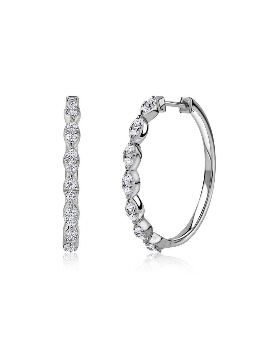 Luxe Lab Grown Linked Oval Hoop Earrings