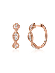 Lab Grown Infinity Twist Gold Hoops