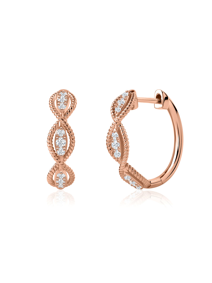 Lab Grown Infinity Twist Gold Hoops