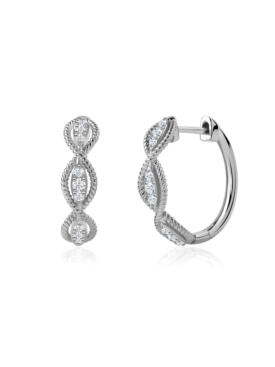 Lab Grown Infinity Twist Gold Hoops