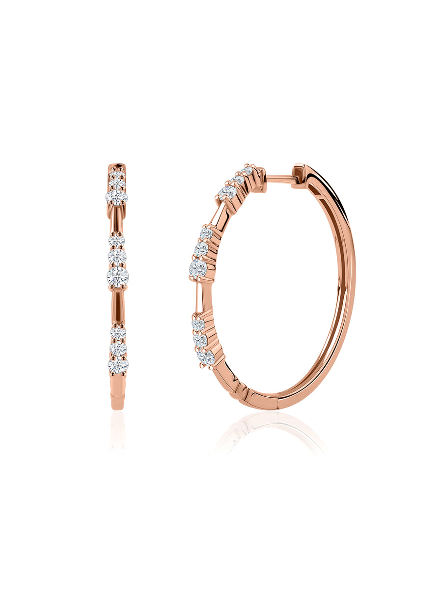 Lab Diamond Glimmer Hoop Earrings