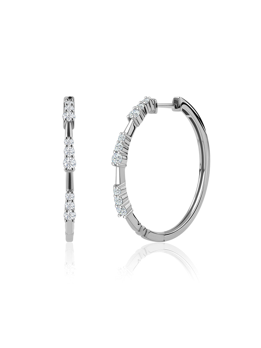 Lab Diamond Glimmer Hoop Earrings