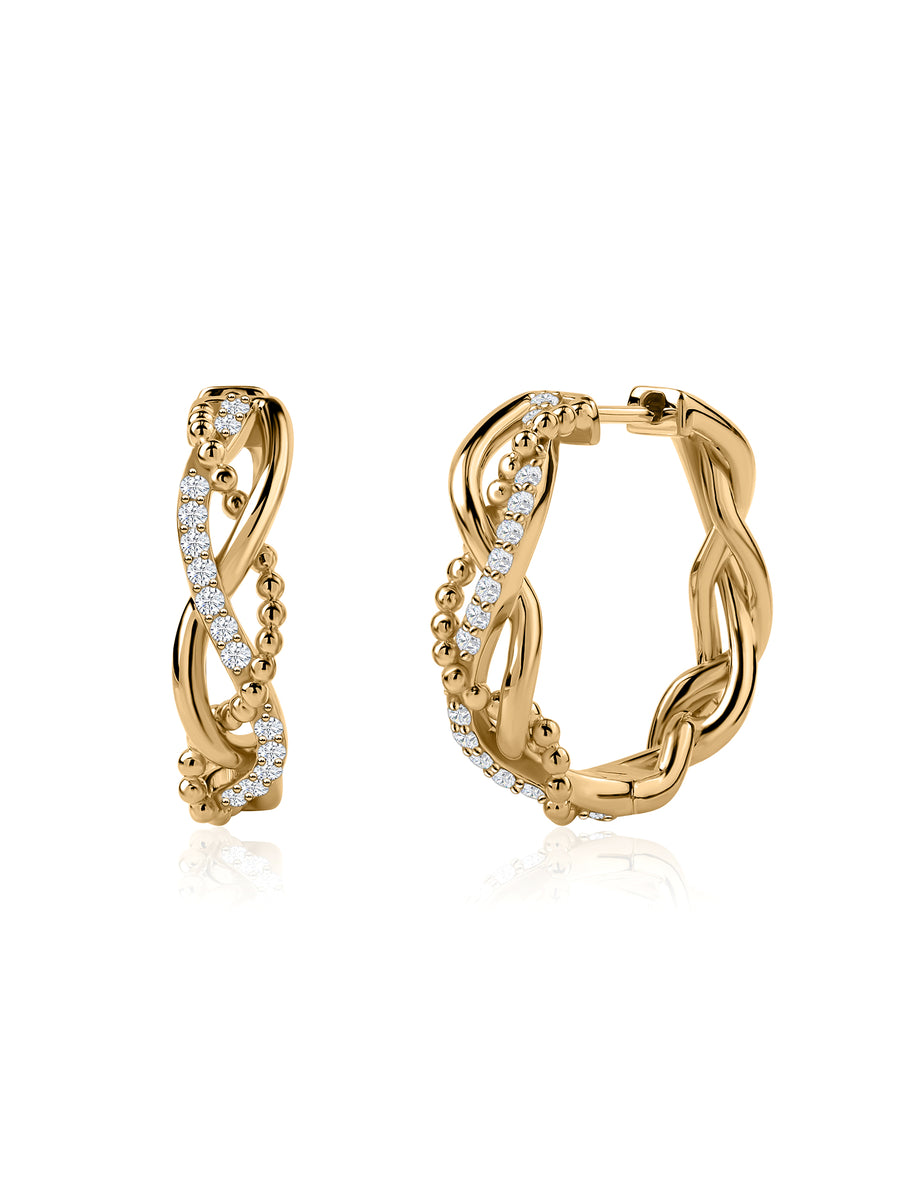 Ornate Lab Grown Swirl Hoops