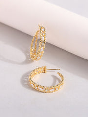 Dazzling Gold Everyday Glam Lab Grown Hoops