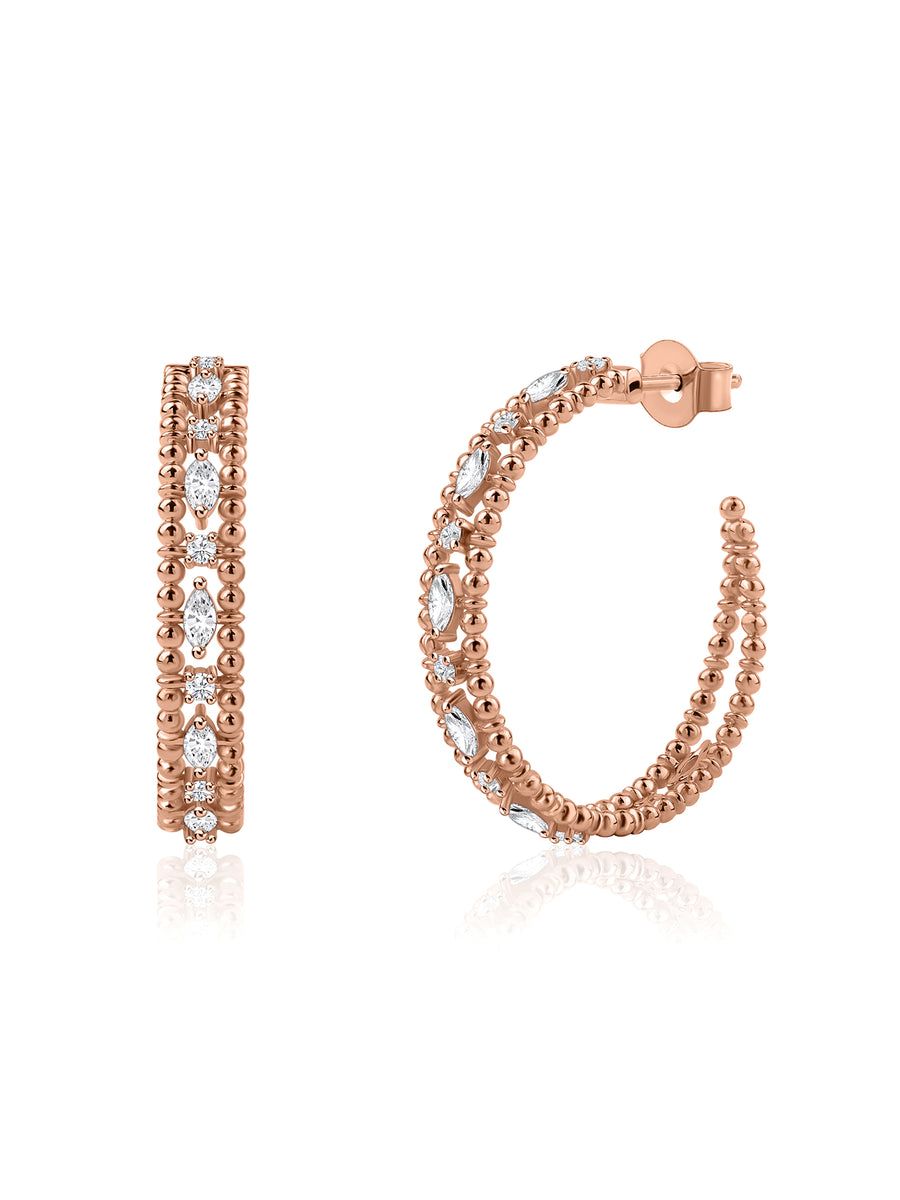 Dazzling Gold Everyday Glam Lab Grown Hoops