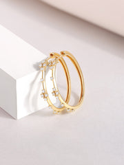 Lab Grown Gold Petal Everyday Hoops