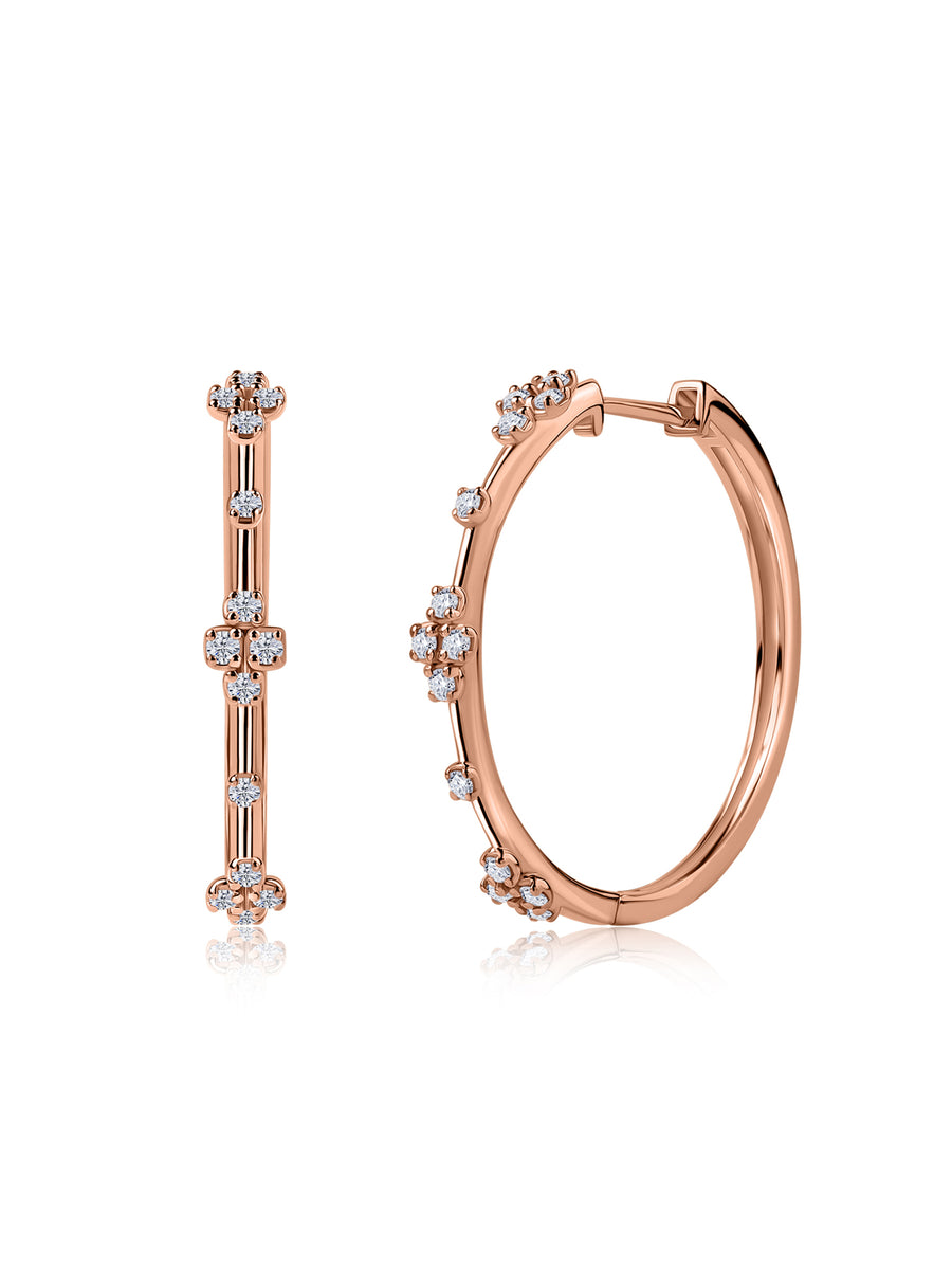 Lab Grown Gold Petal Everyday Hoops