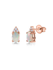 Ethiopian Opal Timeless Spark Gold Stud Earrings