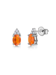 Fire Opal Timeless Spark Gold Stud Earrings