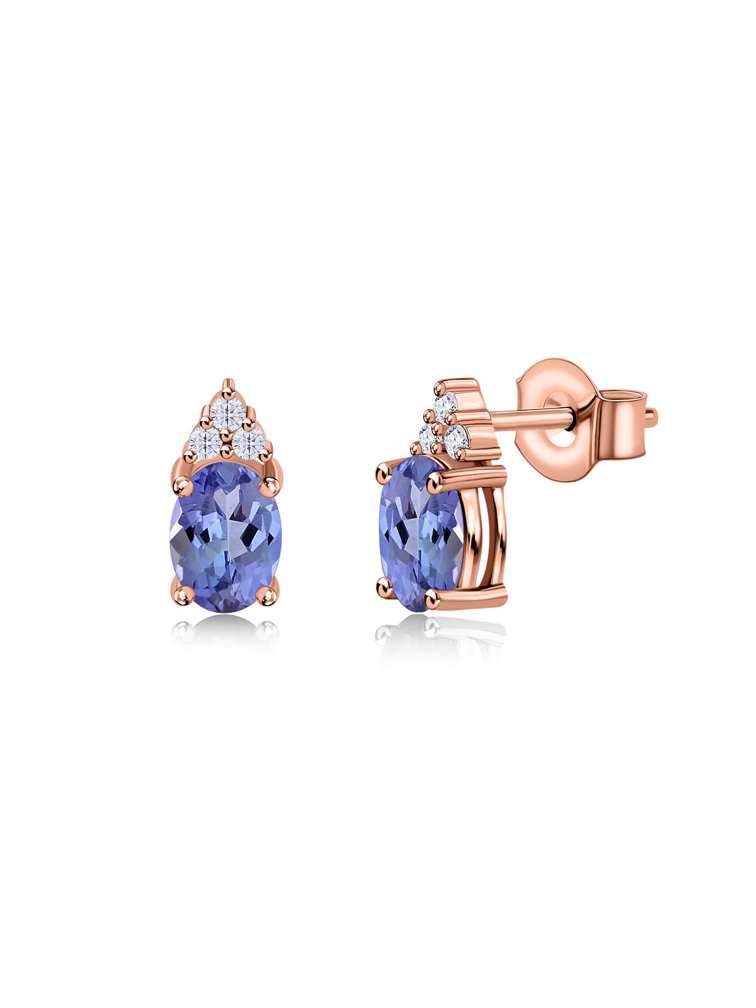 Tanzanite Timeless Spark Gold Stud Earrings