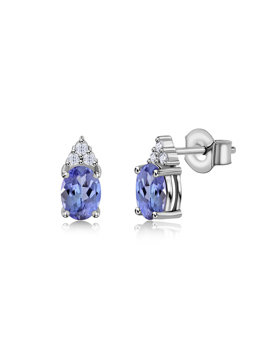 Tanzanite Timeless Spark Gold Stud Earrings
