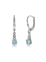 Natural Aquamarine Glow Gold Dangle Earrings
