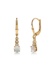 Natural Ethiopian Opal Glow Gold Dangle Earrings