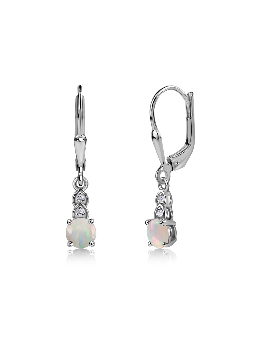Natural Ethiopian Opal Glow Gold Dangle Earrings