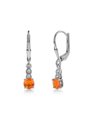Natural Fire Opal Glow Gold Dangle Earrings