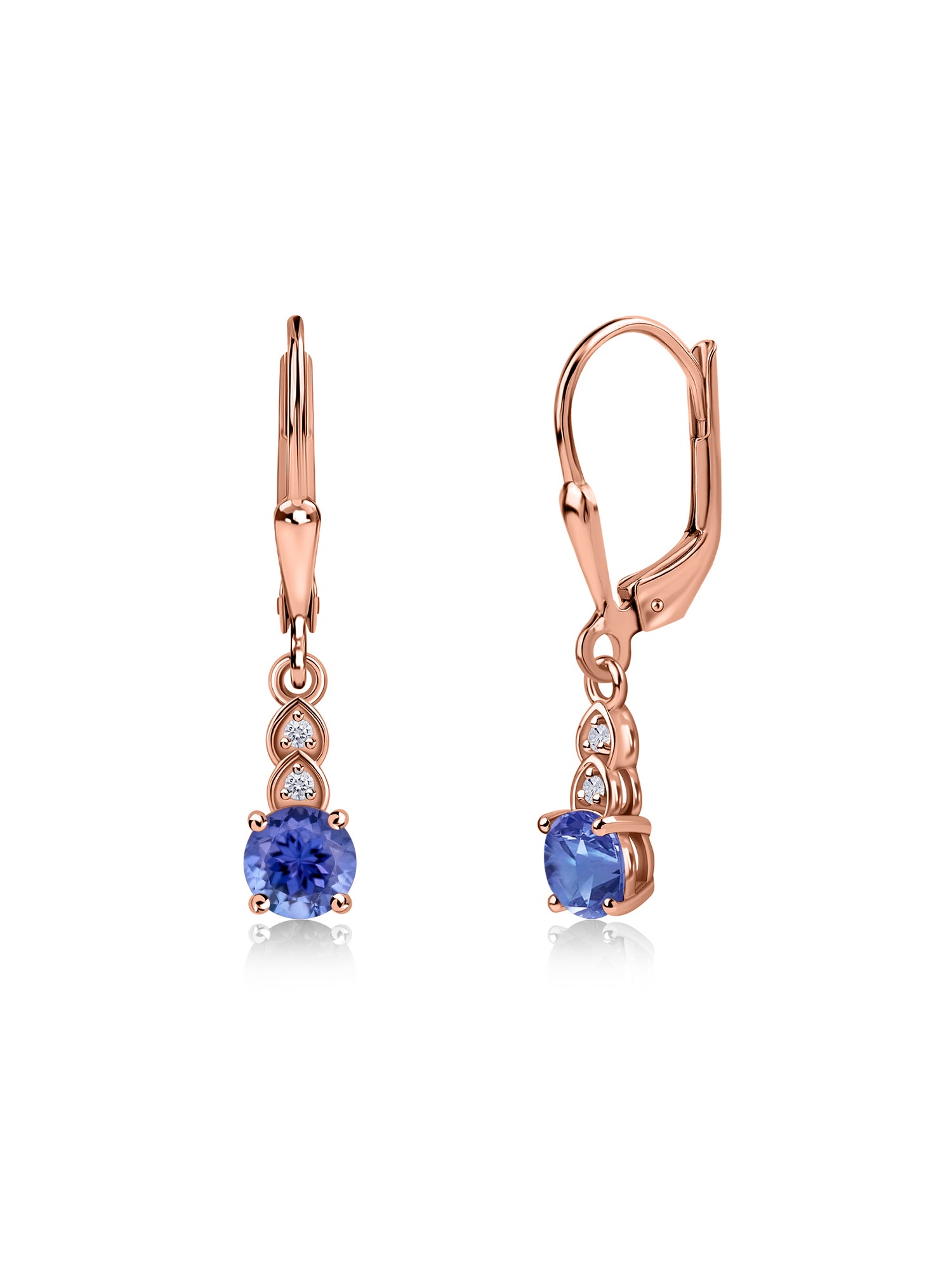 Natural Tanzanite Glow Gold Dangle Earrings