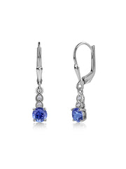 Natural Tanzanite Glow Gold Dangle Earrings