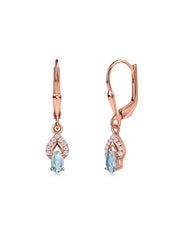 Aquamarine Sparkle Dangle Gold Earrings