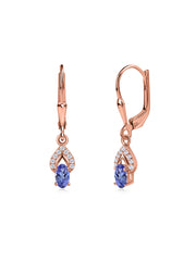 Tanzanite Opal Sparkle Dangle Gold Earrings