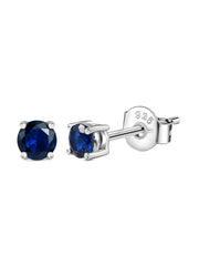 Blue Sapphire Daily Wear 4mm Solitaire Stud Earrings-2